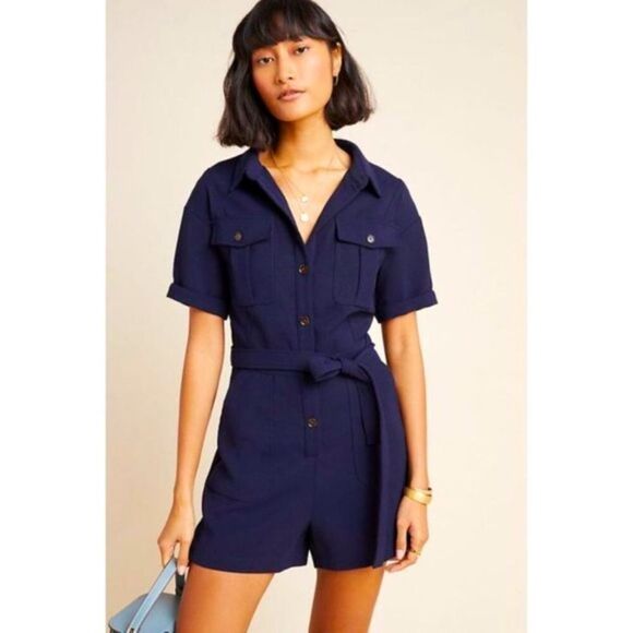 NWOT Anthropologie Greylin Delton Utility Romper - Picture 1 of 8